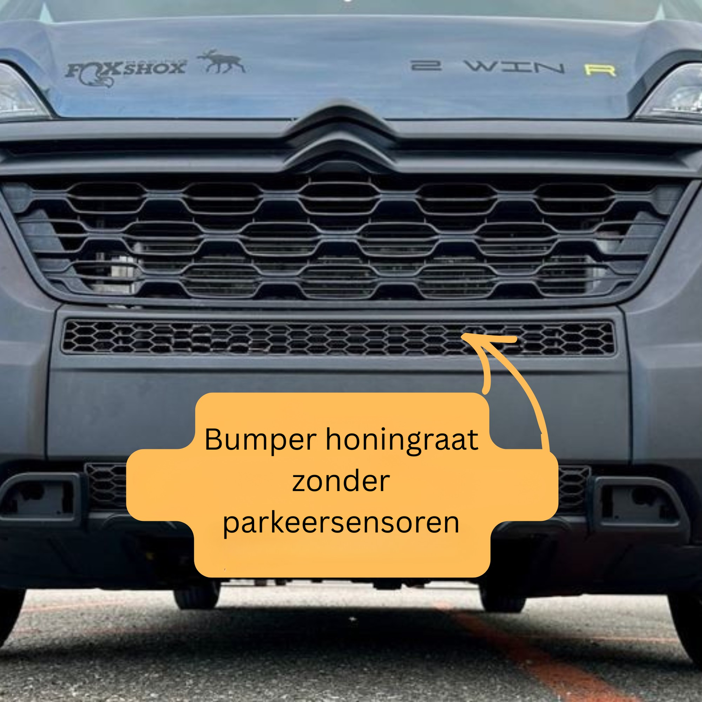 Fiat Ducato Bumper Honeycomb without Parking Sensors - Matte Black