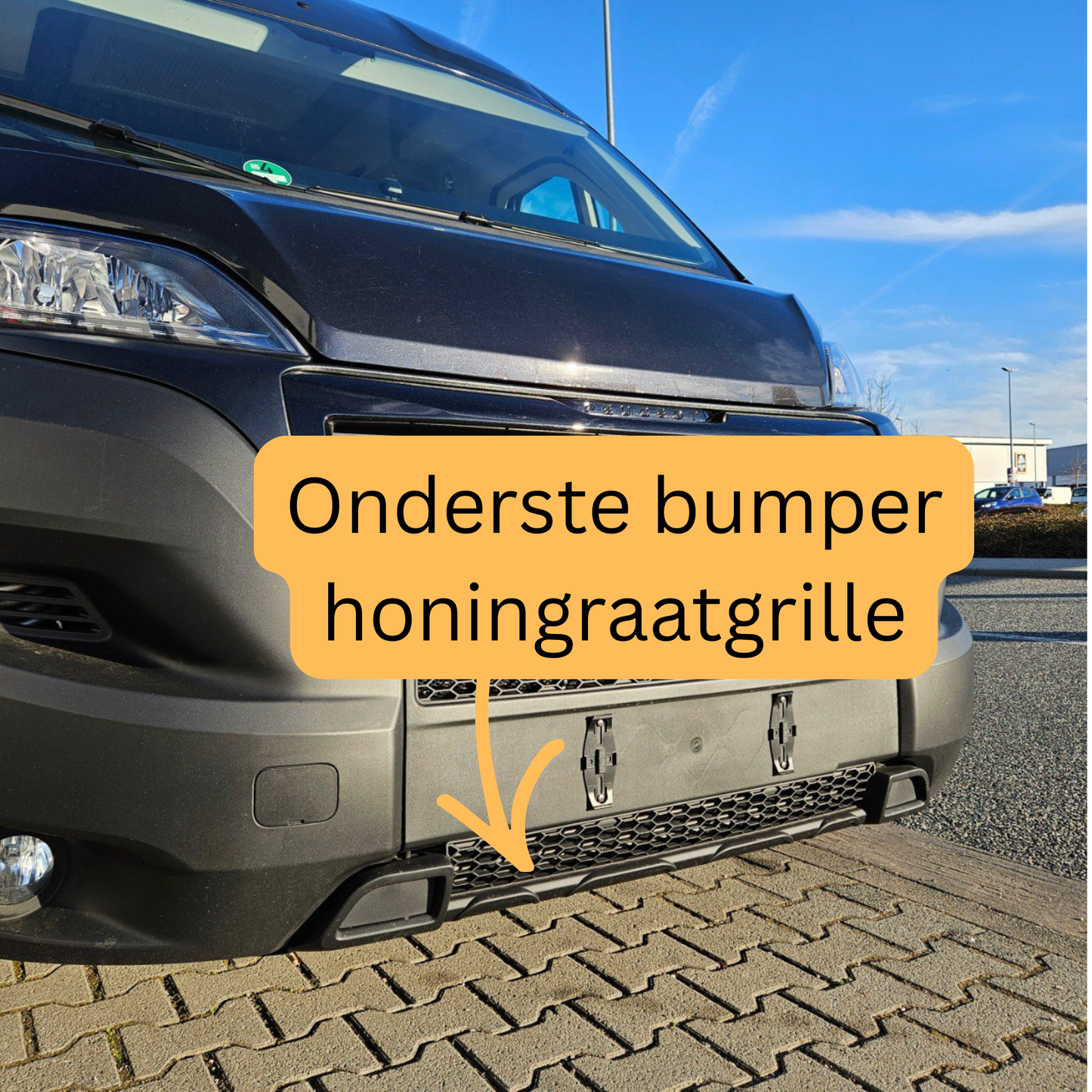 Fiat Ducato Lower Bumper Honeycomb Grille - Matte Black