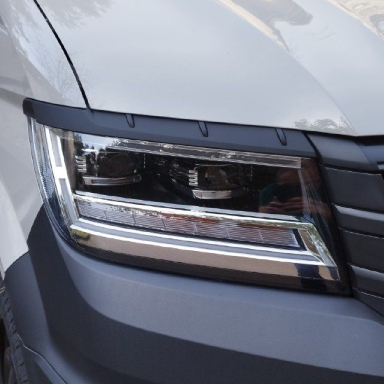 For New VW Crafter Headlight Eyebrow Trim – Matte Black - Van Styling Accessory by Van-X