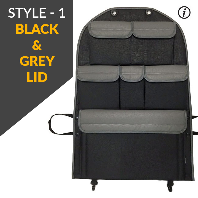 BAKAJI Autositz-Organizer mit faltbarem Tisch, 4 USB-Anschlüsse, Flaschenhalter und Handtuchhalter, Organizer aus Kunstleder, Schwarz BAKAJI Autositz-Organizer mit faltbarem Tisch, 4 USB-Anschlüsse, Flaschenhalter und Handtuchhalter, Organizer aus Kunstleder, Schwarz