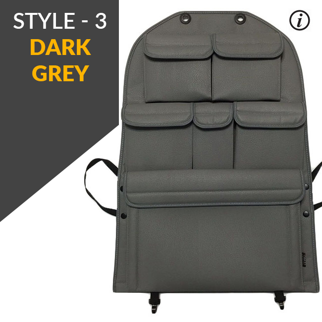 For VW T6 & T6.1 Transporter Campervan Single/Captain’s Seat Leatherette Back Seat Organizer – Van Storage Accessory