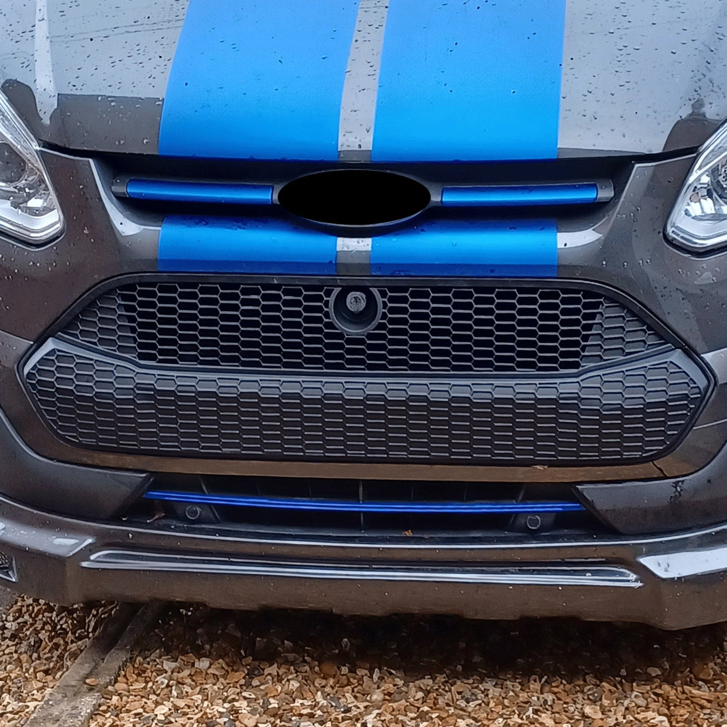 Voor Ford Transit Custom Honeycomb Front Grille – Matte Black Upgrade voor MK1 (2012-2018)