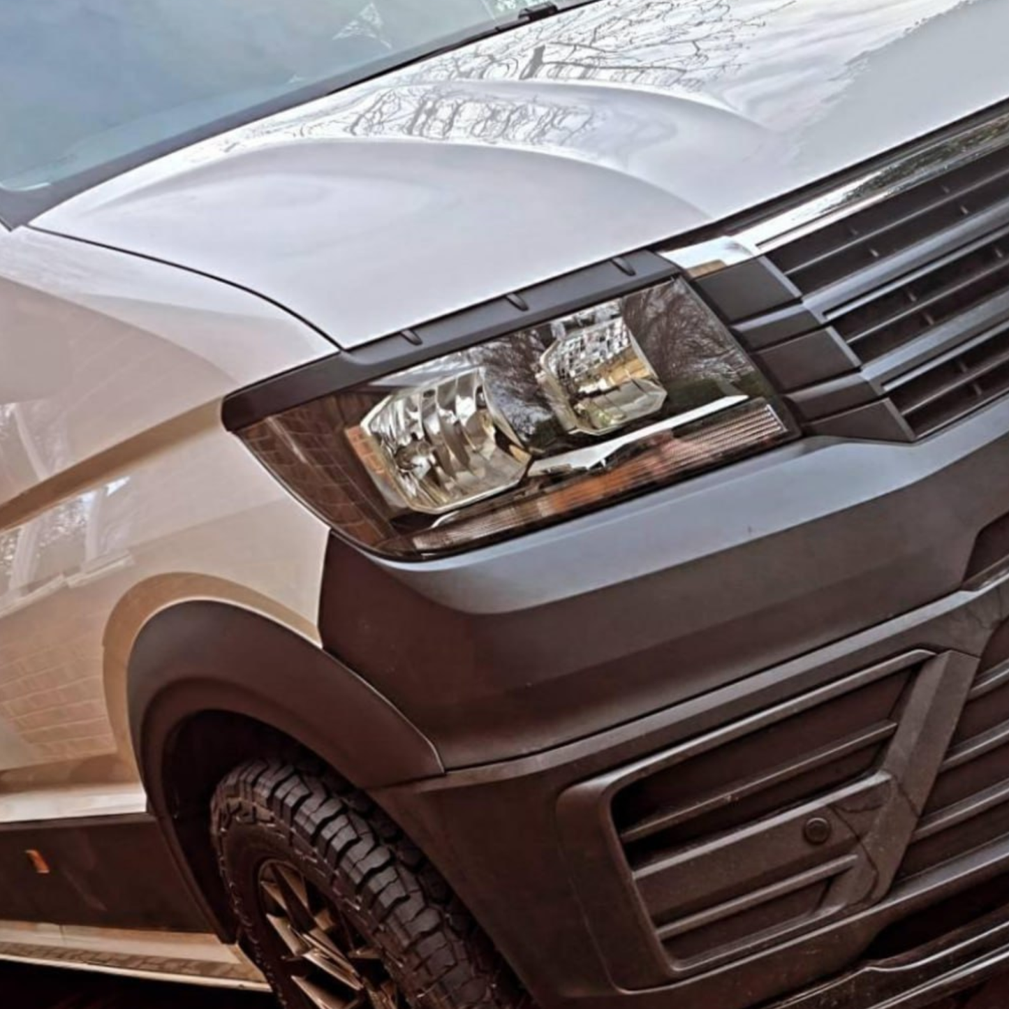 For MAN TGE Headlight Eyebrow Trim – Matte Black - Van Styling Accessory by Van-X