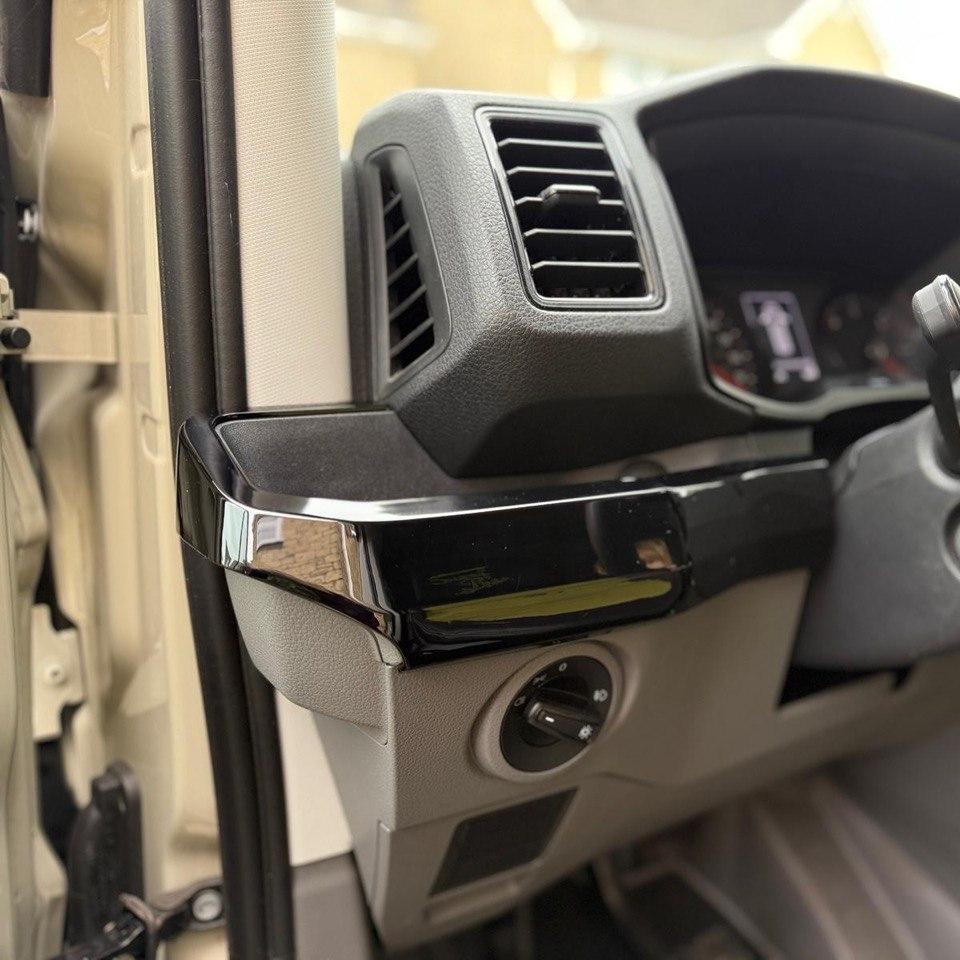 Voor nieuwe VW Crafter LHD onderste dashboardstylinglijsten - glanzend zwart (set van 6) | Van-X