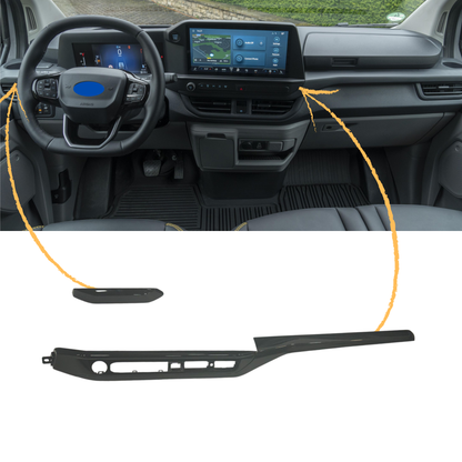 Voor nieuwe Transit Custom Lower Dash Trims - Gloss Black | Van-X