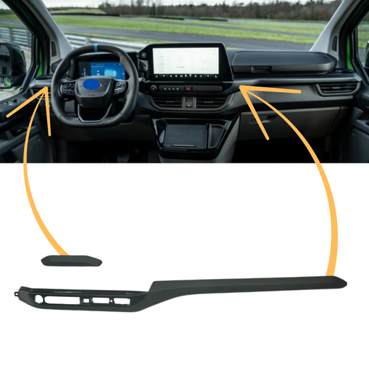 Voor nieuwe Transit Custom Lower Dash Trims - Matzwart | Van-X