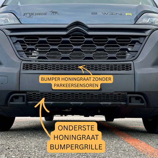 Voor Opel Movano Voorbumper Grille Set 2 stuks - Mat Zwart | Van-X