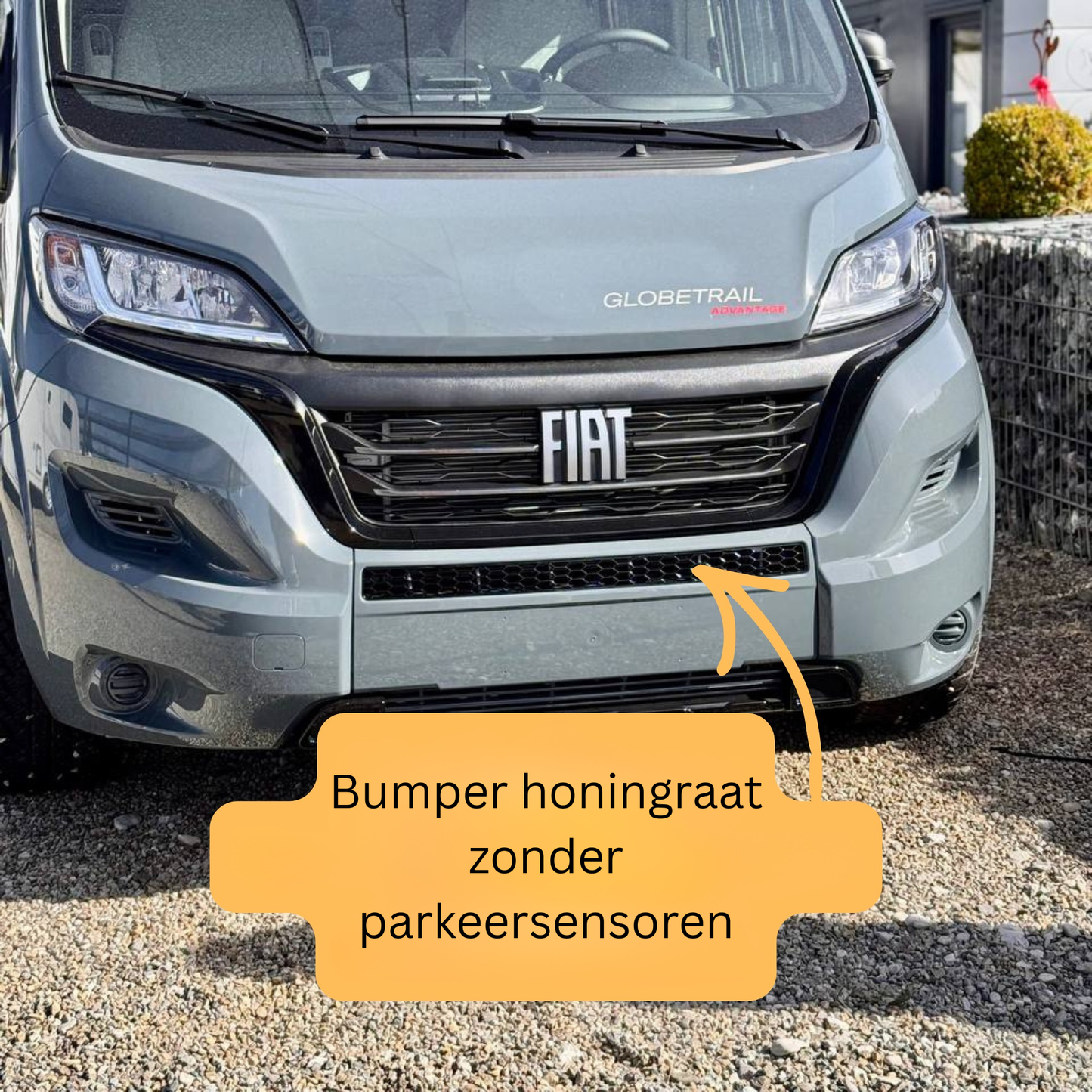 Citroen Jumper Bumper Honeycomb without Parking Sensors - Gloss Black