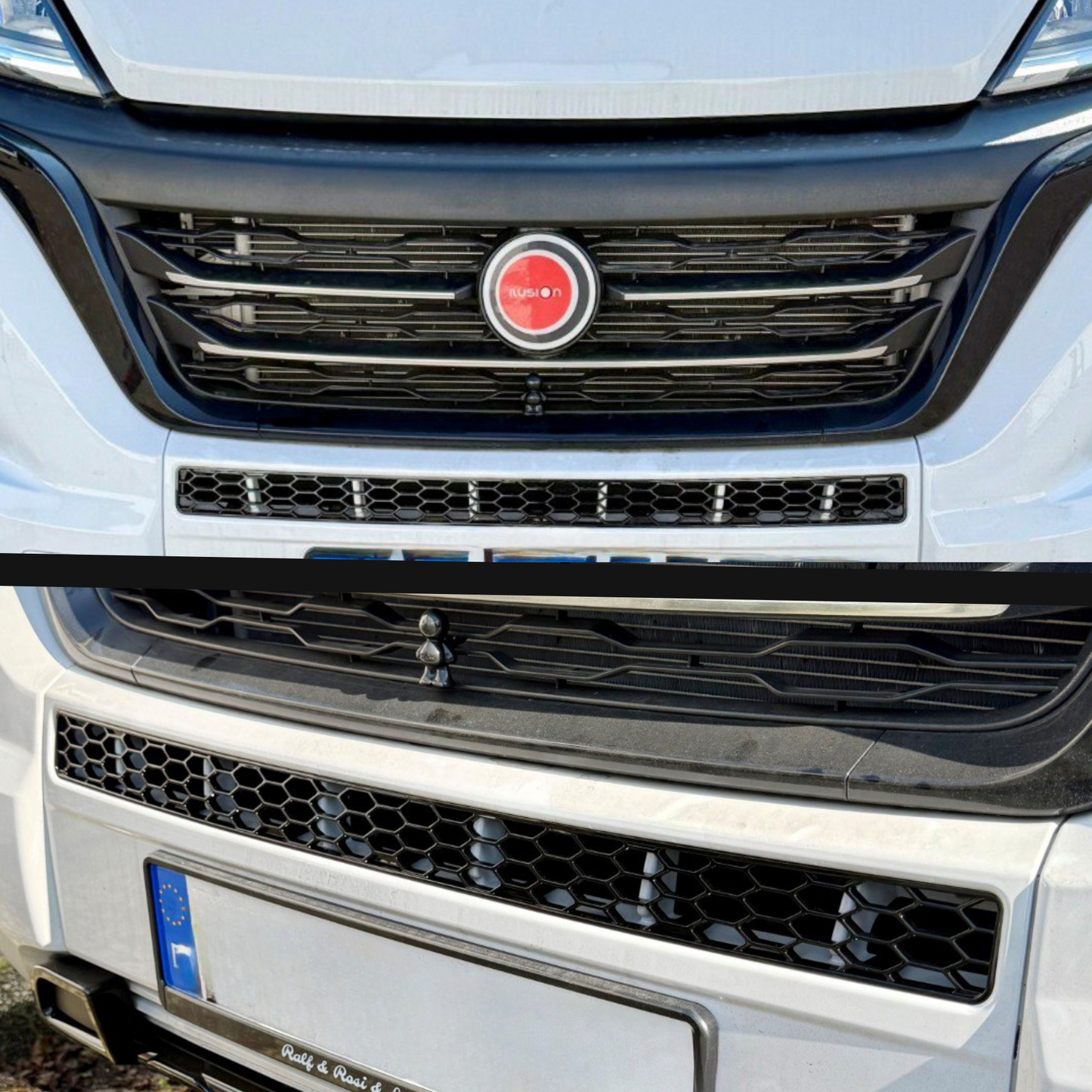 Citroen Jumper Bumper Honeycomb without Parking Sensors - Gloss Black