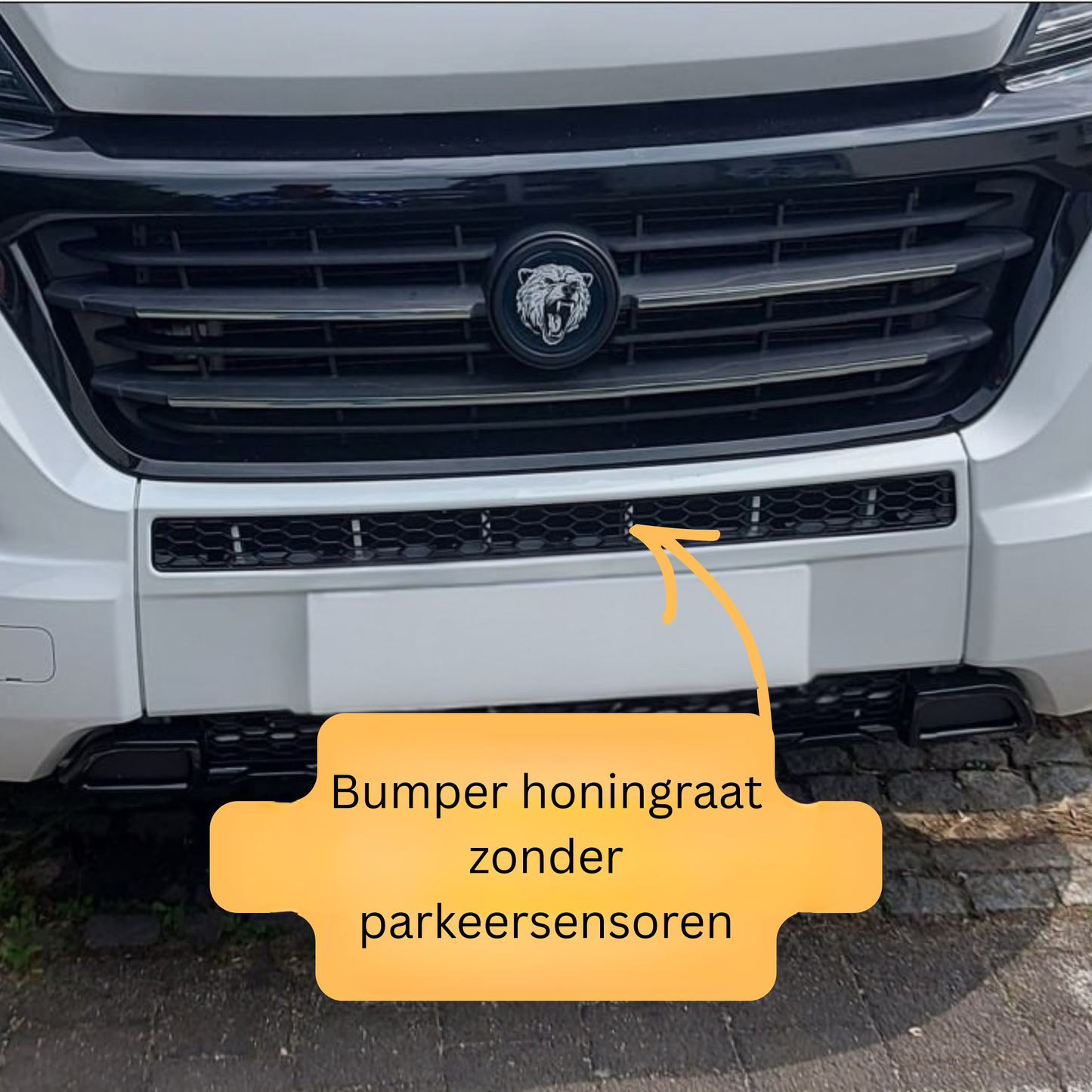 Citroen Jumper Bumper Honeycomb without Parking Sensors - Gloss Black