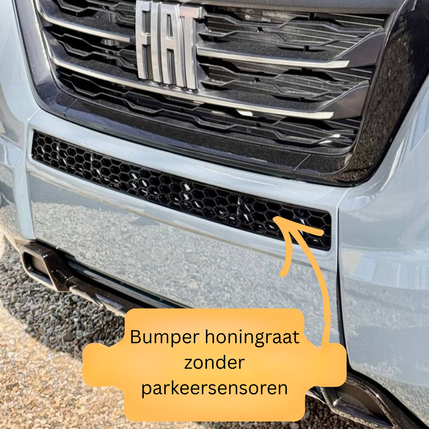 Citroen Jumper Bumper Honeycomb without Parking Sensors - Gloss Black