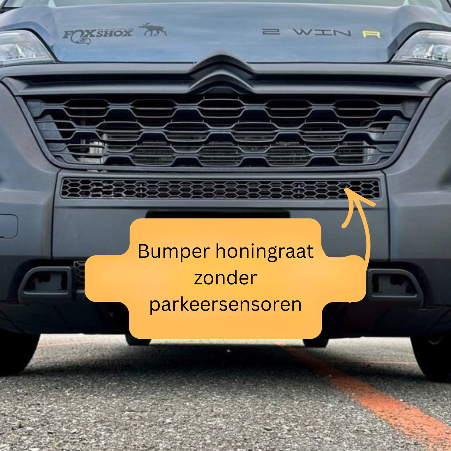 Peugeot Boxer Bumper Honeycomb without Parking Sensors - Matte Black