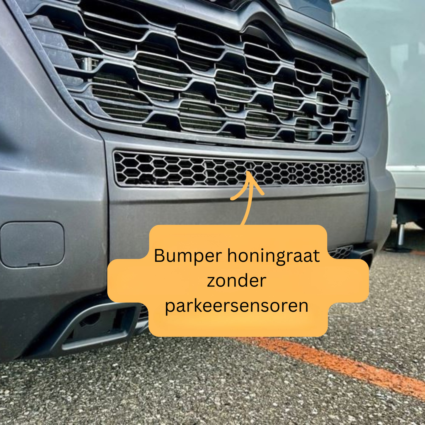 Peugeot Boxer Bumper Honeycomb without Parking Sensors - Matte Black