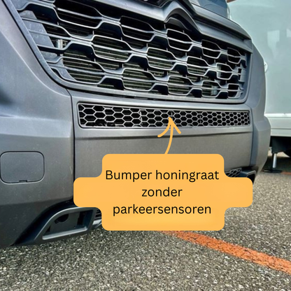 Peugeot Boxer Bumper Honeycomb without Parking Sensors - Matte Black