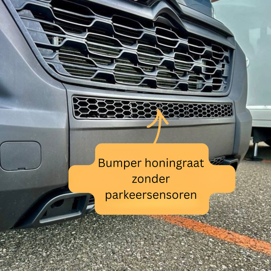 Fiat Ducato Bumper Honeycomb without Parking Sensors - Matte Black