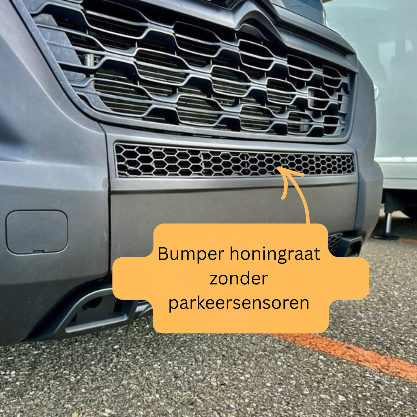 Peugeot Boxer Bumper Honeycomb without Parking Sensors - Matte Black