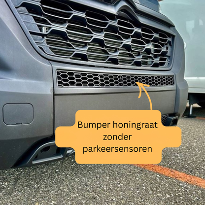 Peugeot Boxer Bumper Honeycomb without Parking Sensors - Matte Black
