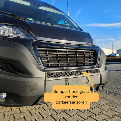 Fiat Ducato Bumper Honeycomb without Parking Sensors - Matte Black