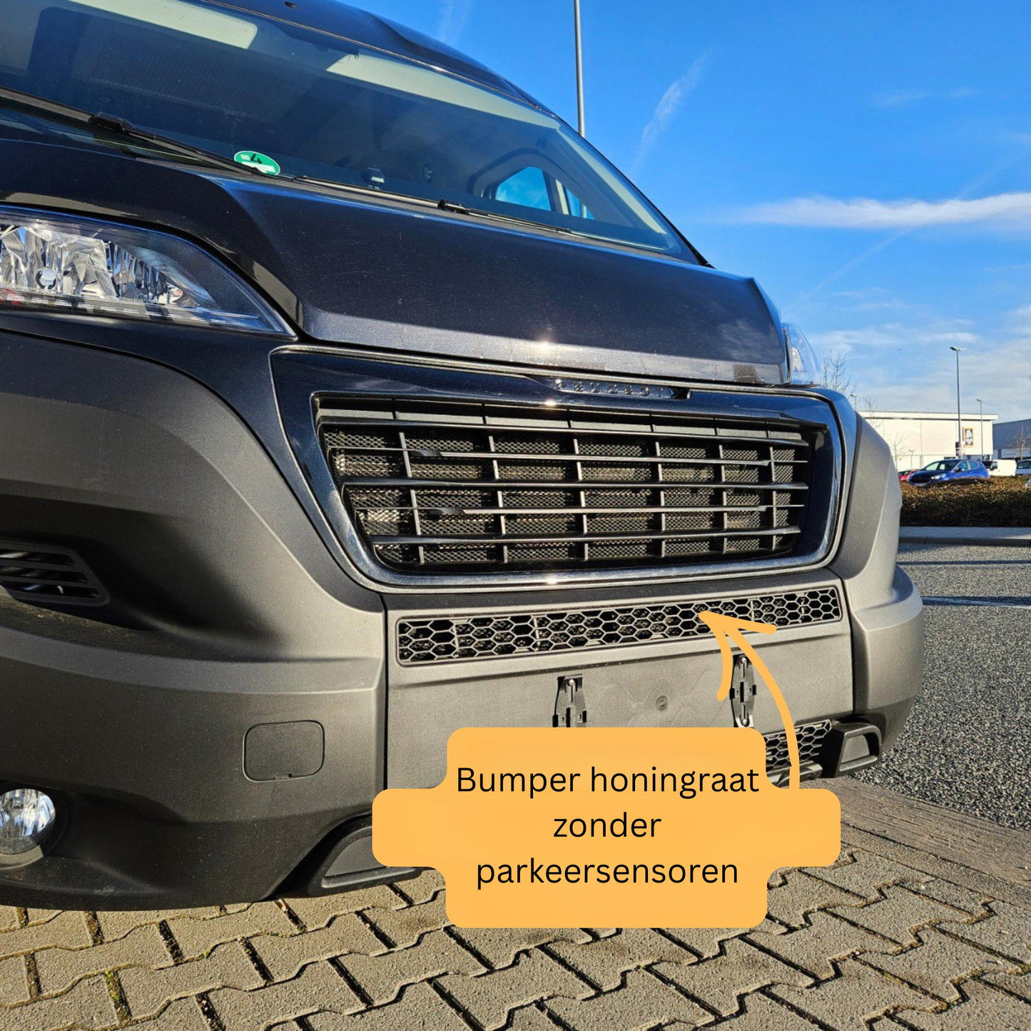 Citroen Jumper Bumper Honeycomb without Parking Sensors - Matte Black
