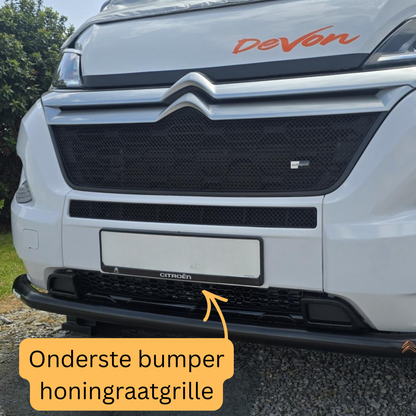 Fiat Ducato Lower Bumper Honeycomb Grille - Gloss Black