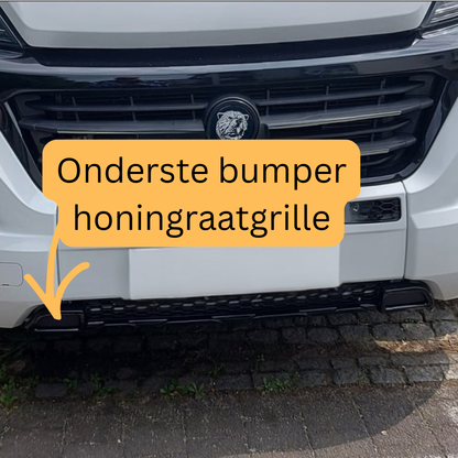 Fiat Ducato Lower Bumper Honeycomb Grille - Gloss Black