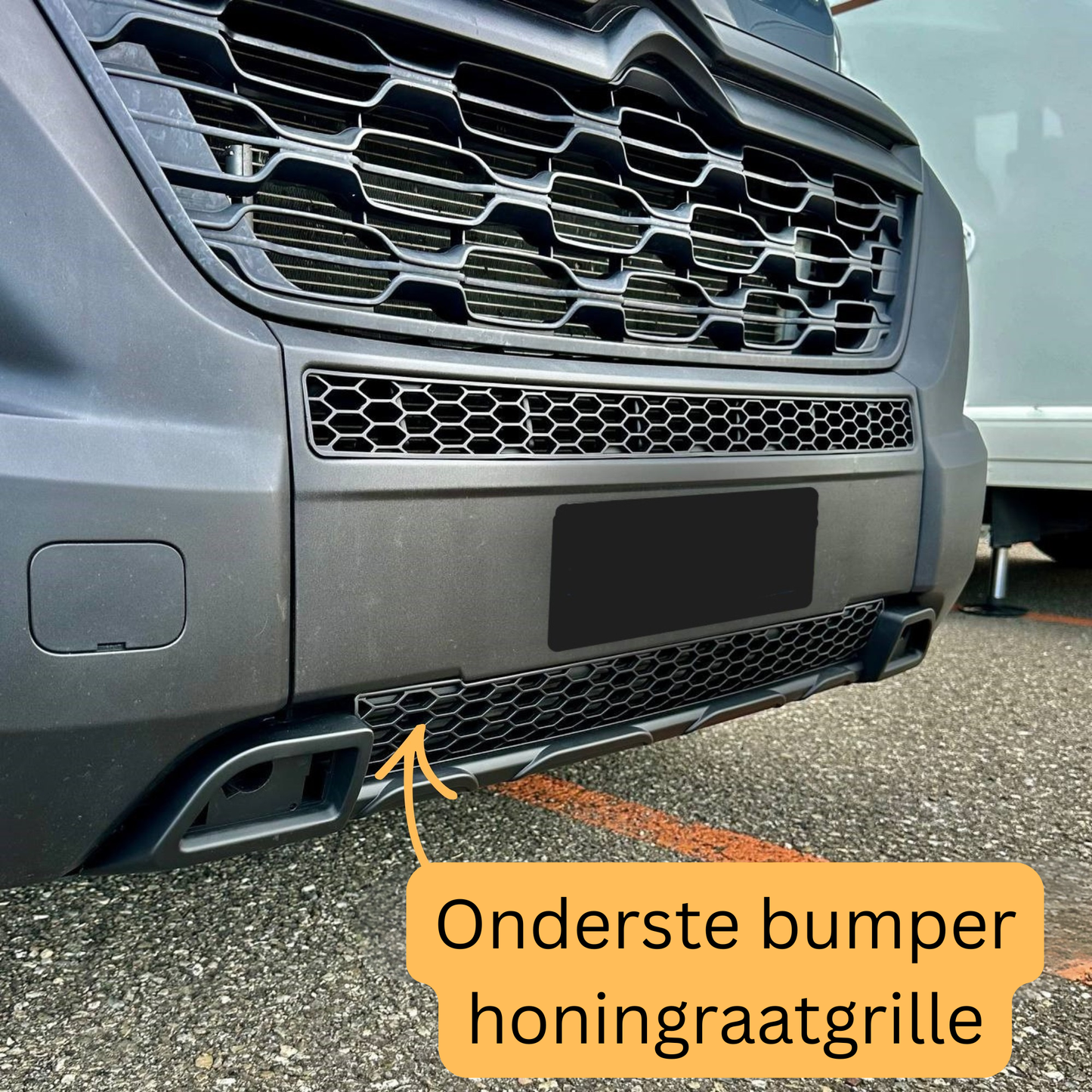 Fiat Ducato Lower Bumper Honeycomb Grille - Matte Black