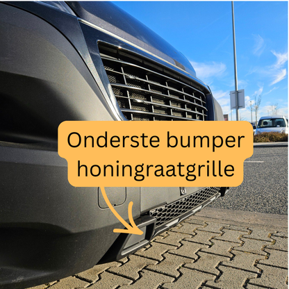 Fiat Ducato Lower Bumper Honeycomb Grille - Matte Black