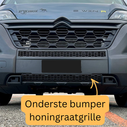 Fiat Ducato Lower Bumper Honeycomb Grille - Matte Black