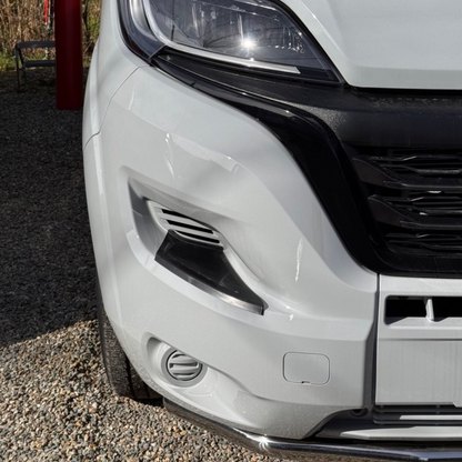 For Fiat Ducato Front Bumper Foot Plate Protectors – White, Set of 2 | Van-X