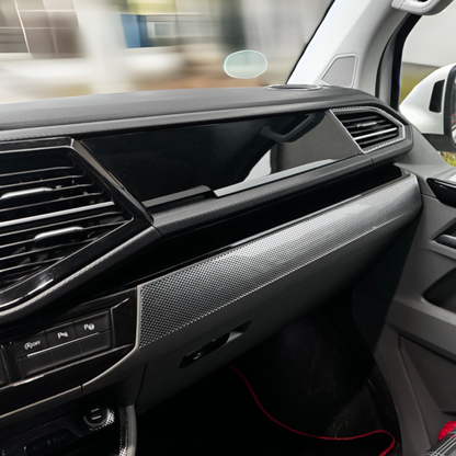 Voor VW T6.1 Transporter Dashboard Upgrade Van-X – Premium 4-delige Glanzend Zwarte Onderkant Dashboard Trim & Deurkaart Set