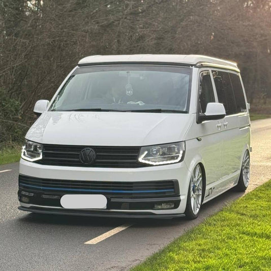 For VW T6 Highline Front Bumper XL Grille | Gloss Black ABS Upgrade | Van-X