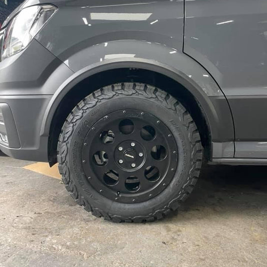 Voor VW Nieuwe Crafter / MAN TGE Wielkastbeschermers - Getextureerd Zwart 4-Delige Styling Kit | Van-X