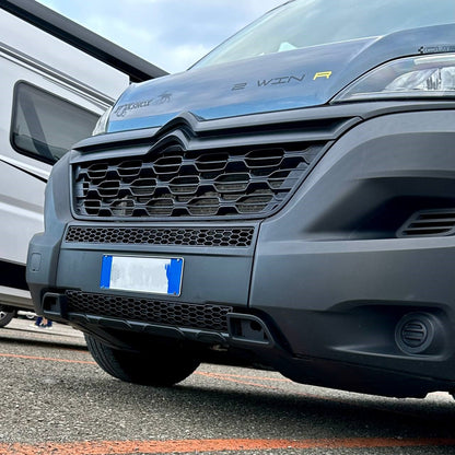 For Opel Movano Front Honeycomb Bumper Grille Bundle 2pcs - Matte Black | Van-X