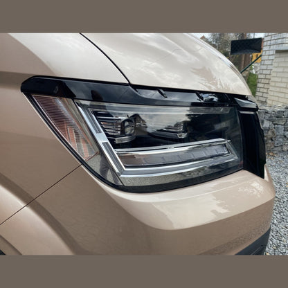 For New VW Crafter Headlight Eyebrow Trim – Gloss Black - Van Styling Accessory by Van-X