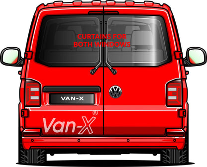 VW Caddy Van Conversion Premium Curtains Van-X - Black/Grey