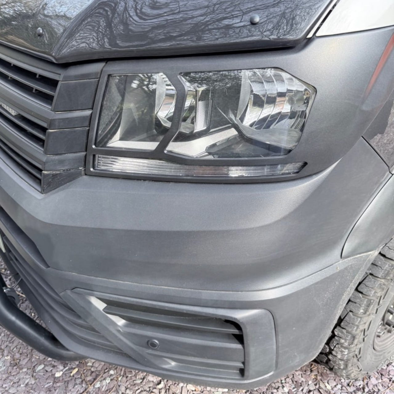 For MAN TGE Headlight Guards – Hammerite Ultimate Matte Black – Premium Protection | Van-X