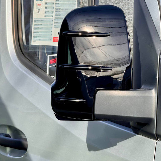 Voor Mercedes Sprinter 907 Buitenspiegelkappen met richtingaanwijzer - Glanzend zwart (set van 2) - Vervangende kappen voor 907-modellen