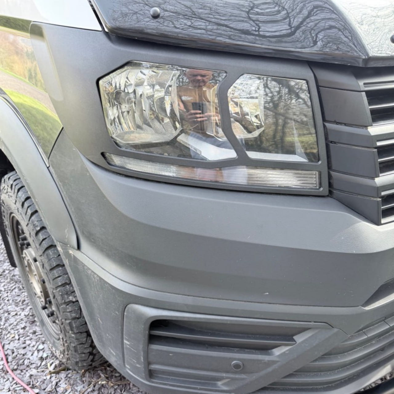 For MAN TGE Headlight Guards – Hammerite Ultimate Matte Black – Premium Protection | Van-X