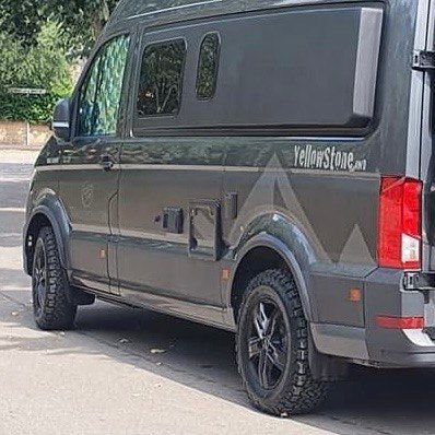 For VW New Crafter / MAN TGE Wheel Arch Trims - Textured Black 4 Piece Styling Kit | Van-X