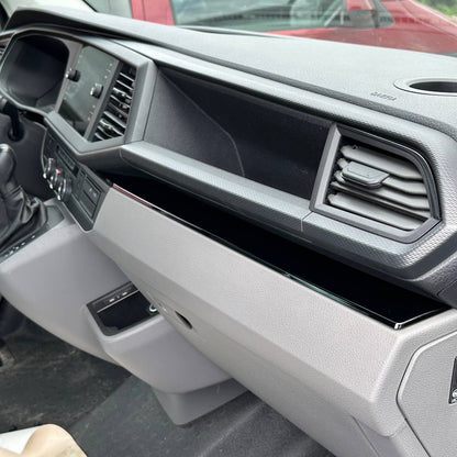 Voor VW T6.1 Transporter Dashboard Upgrade Van-X – Premium 4-delige Glanzend Zwarte Onderkant Dashboard Trim & Deurkaart Set