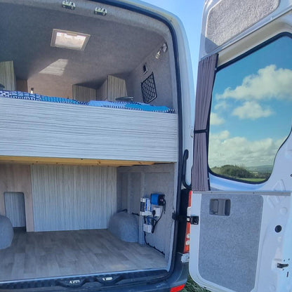 VW Crafter Premium Gordijnen Van-X - Zwart/Grijs