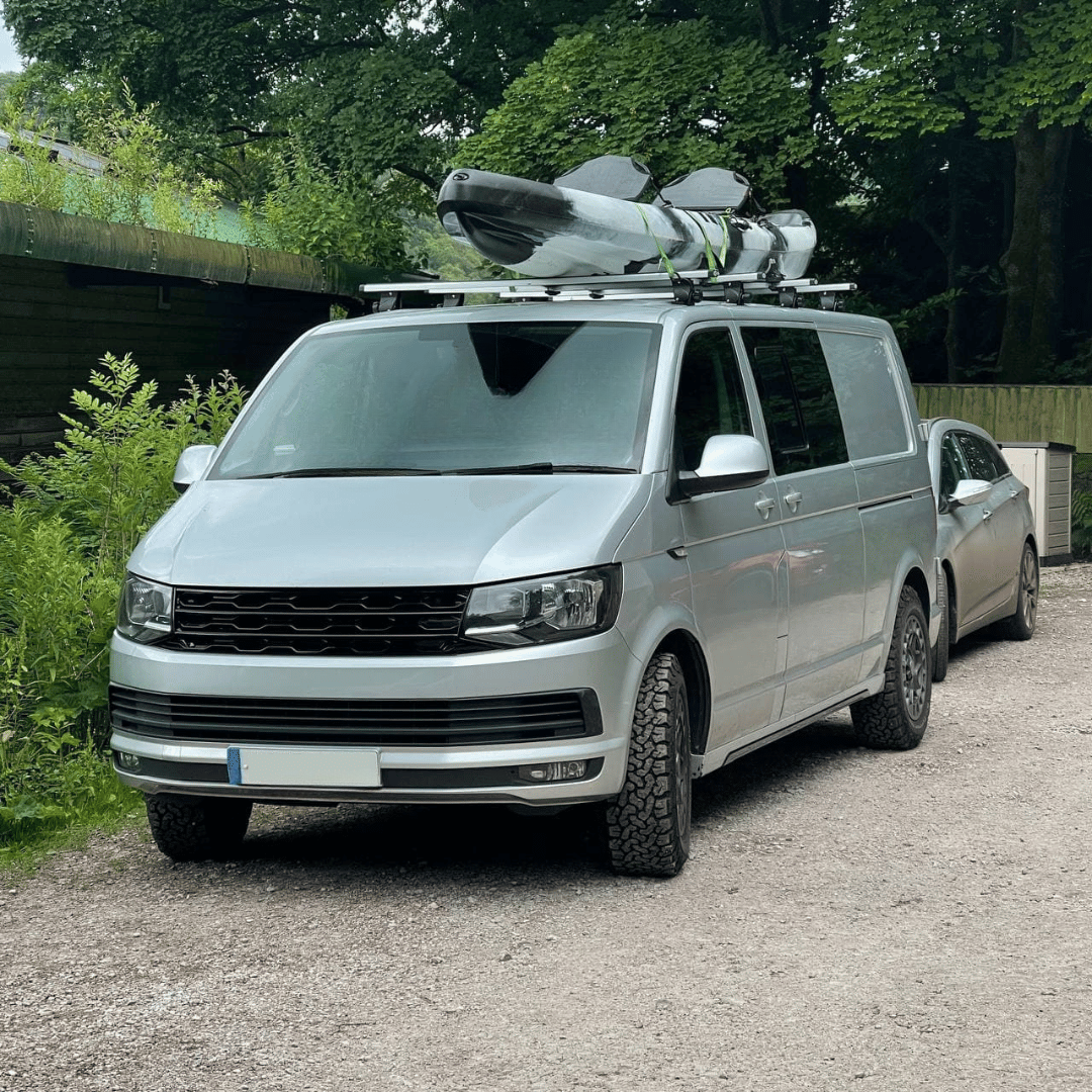 VW T6 R-Line Front Grille (2 in 1) Badged/Badgeless - Gloss Black