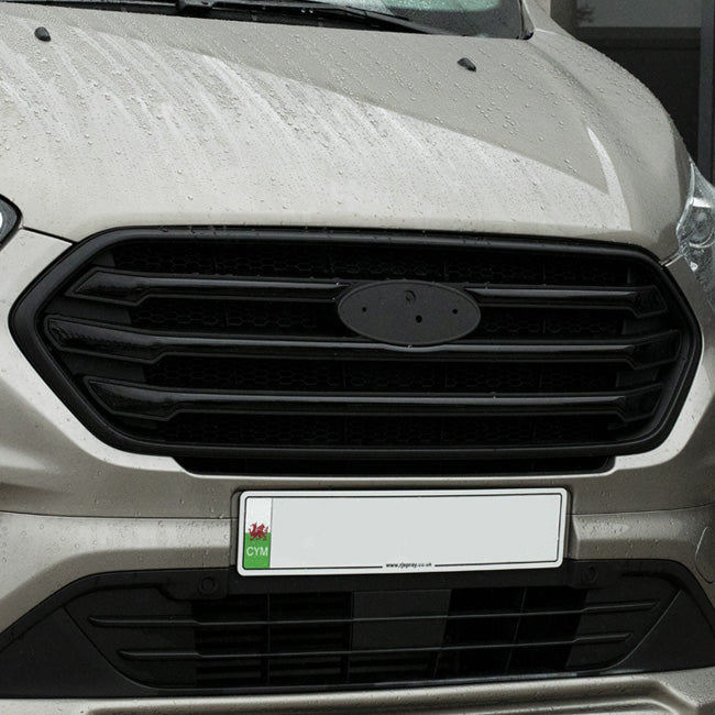 Rejilla delantera para Ford Transit Custom, estilo OEM, nuevo modelo (base negra mate)