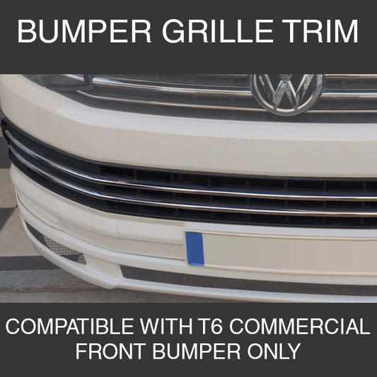 Front Bumper Trim For VW T6 Transporter Stainless Steel
