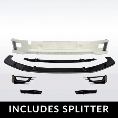 VW T6 Transporter Front Bumper Sportline Style Spoiler + Splitter Painted and ready to fit in 3 colour options