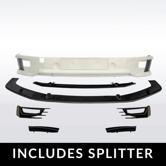 VW T6 Transporter voorbumper Sportline-stijl spoiler + splitter Geverfd en klaar om te passen in 3 kleuropties