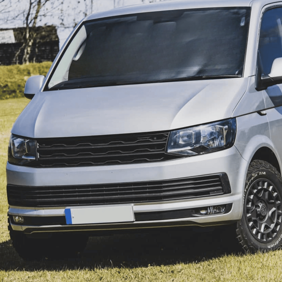 VW T6 R-Line Front Grille (2 in 1) Badged/Badgeless - Matte Black