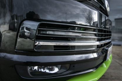 VW T6 Transporter DRL-lichtbalkset (glanzend zwart) Geschikt voor Highline en Sportline Bumper Ideal MOD