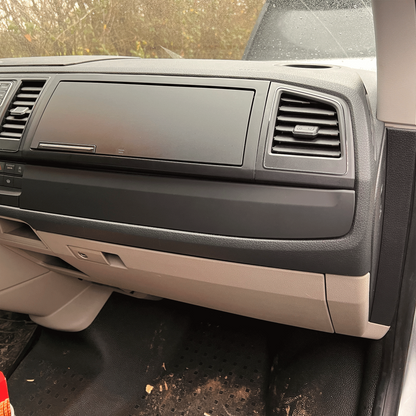 VW Transporter T6 Lower Dash Styling Trims Comfort Dash Matte Black Painted and Ready to Fit (Set of 6)